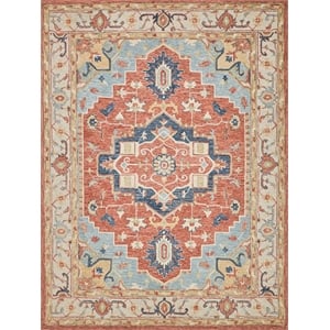 Richmond Serapi Hand-Tufted New Zealand Wool Beige/Red 8'x10' Area Rug