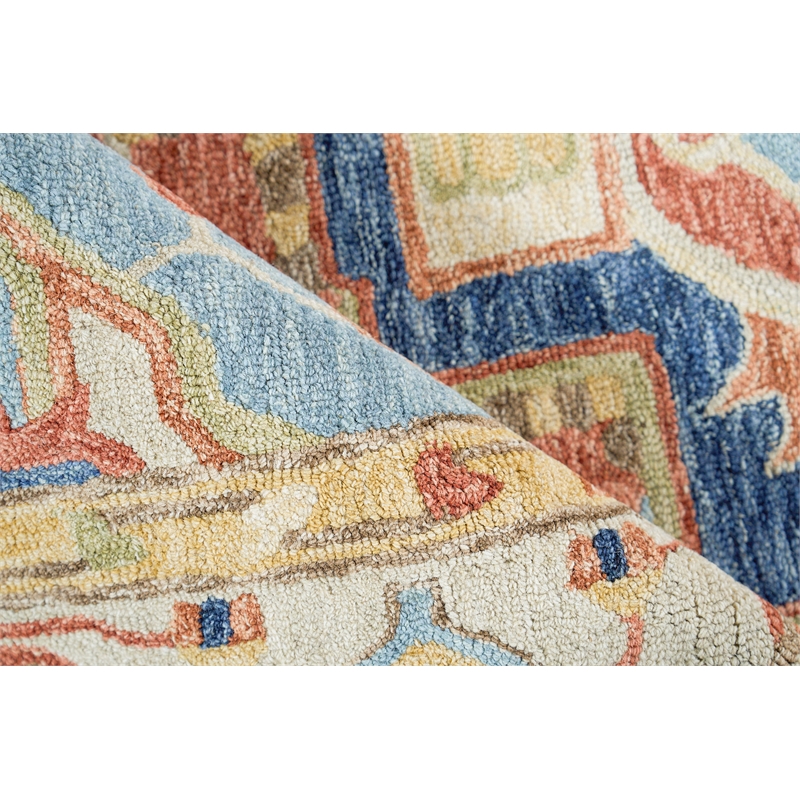 Richmond Serapi Hand-Tufted New Zealand Wool Beige/Red 9'x12' Area Rug