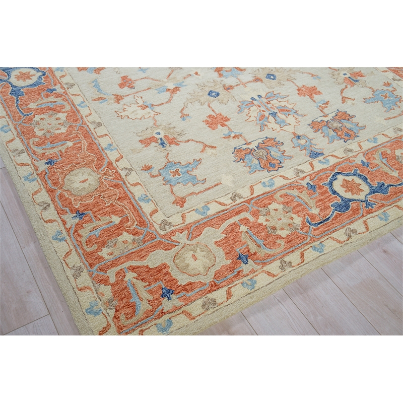Richmond Serapi Hand-Tufted New Zealand Wool Beige/Rust 14'x18' Area Rug