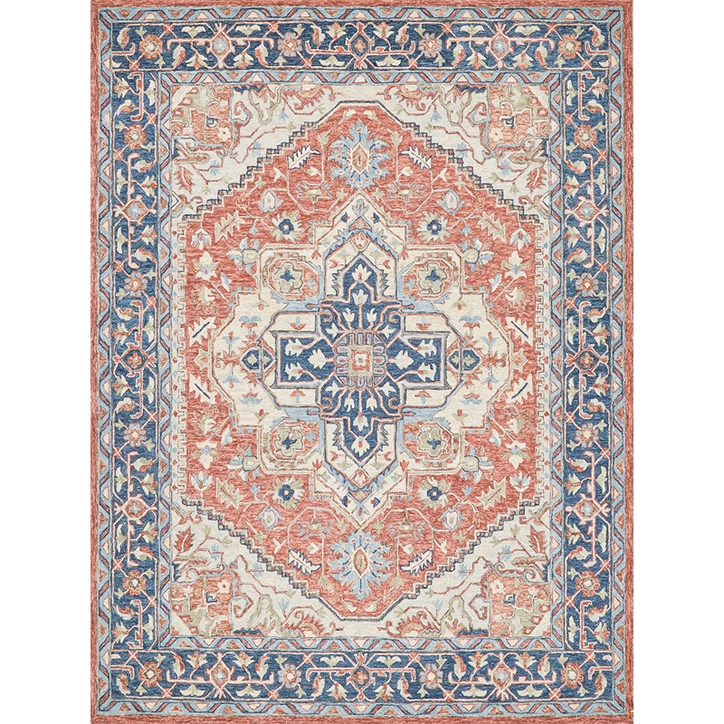 Richmond Serapi Hand-Tufted New Zealand Wool Red/Blue 14'x18' Area Rug