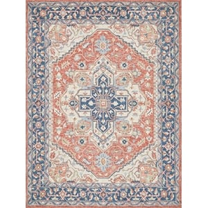Richmond Serapi Hand-Tufted New Zealand Wool Red/Blue 8'x10' Area Rug