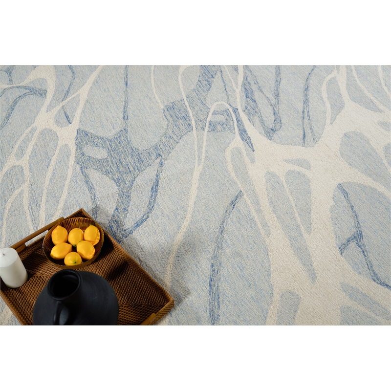 Rio Hand-Tufted New Zealand Wool Blue/Ivory 9'x12' Area Rug