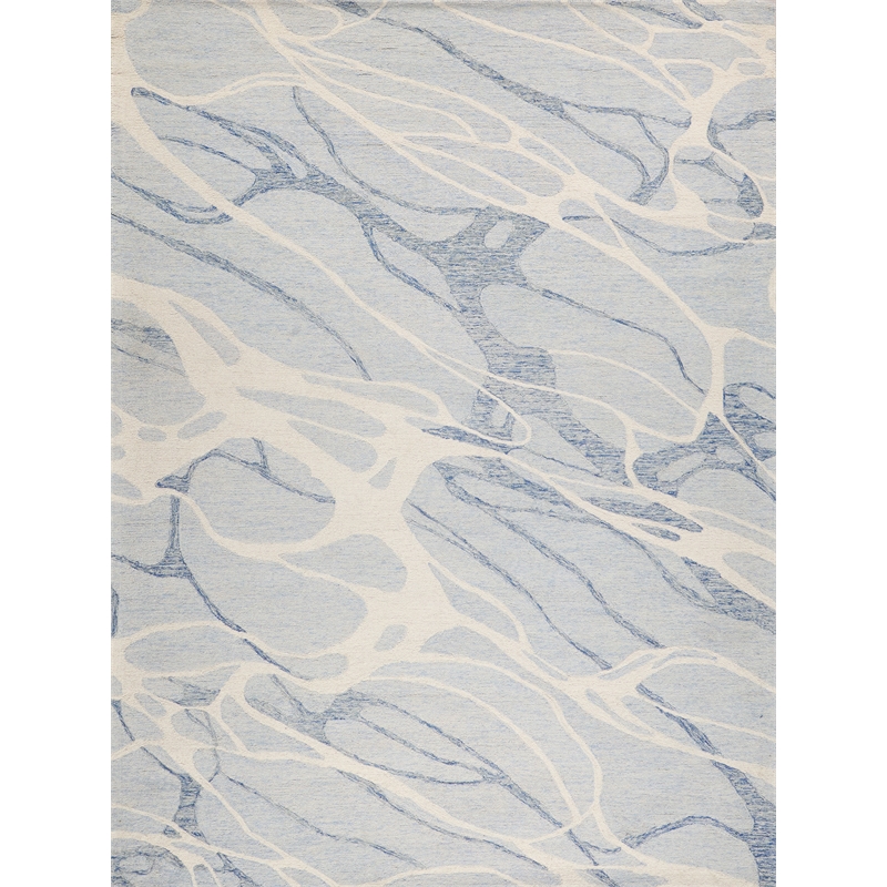 Rio Hand-Tufted New Zealand Wool Blue/Ivory 9'x12' Area Rug