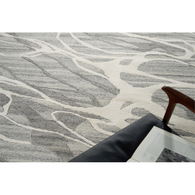 Rio Hand-Tufted New Zealand Wool Gray/Ivory 6'x9' Area Rug