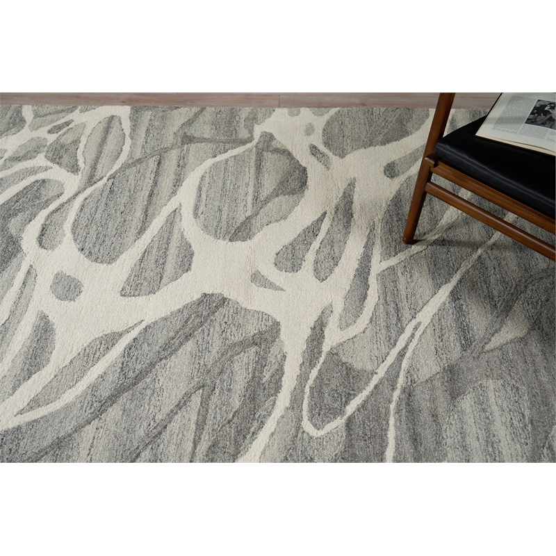 Rio Hand-Tufted New Zealand Wool Gray/Ivory 6'x9' Area Rug