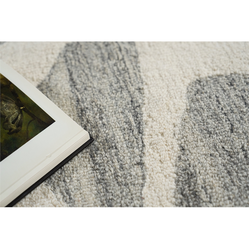 Rio Hand-Tufted New Zealand Wool Gray/Ivory 6'x9' Area Rug