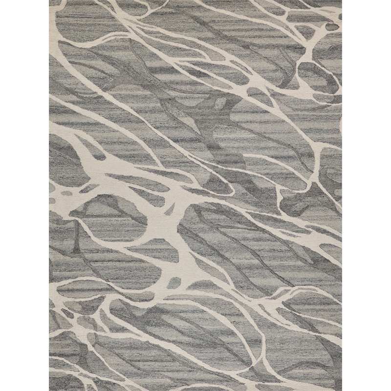 Rio Hand-Tufted New Zealand Wool Gray/Ivory 6'x9' Area Rug