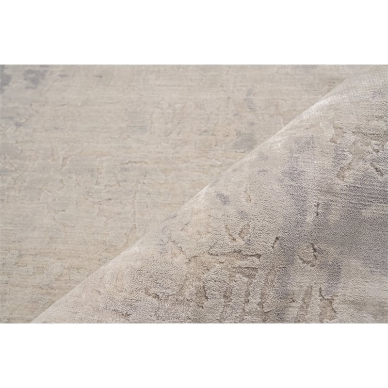 Roset Handloomed Bamboo Silk Silver/Gray 9'x12' Area Rug