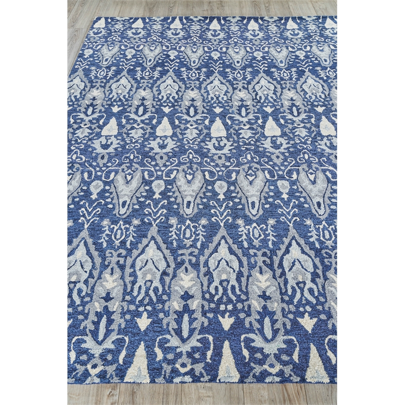 Sarasota Hand-Tufted New Zealand Wool Navy/Gray 12'x15' Area Rug