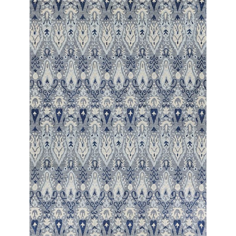 Sarasota Hand-Tufted New Zealand Wool Gray/Light Blue 5'x8' Area Rug