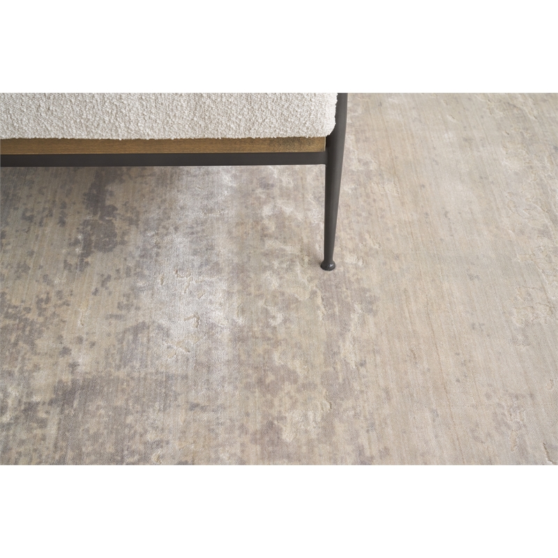Roset Handloomed Bamboo Silk Beige/Blue 10'x14' Area Rug