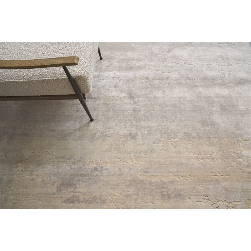 Roset Handloomed Bamboo Silk Beige/Blue 10'x14' Area Rug