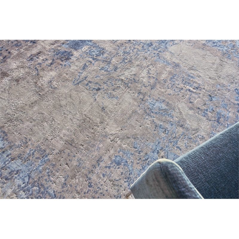 Roset Handloomed Bamboo Silk Silver/Blue 5'6