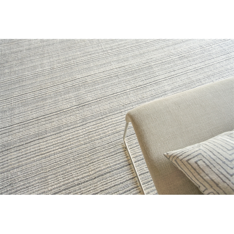 Rossini Handloomed Nylon/Pet Yarn Ivory/Gray 14'x18' Area Rug