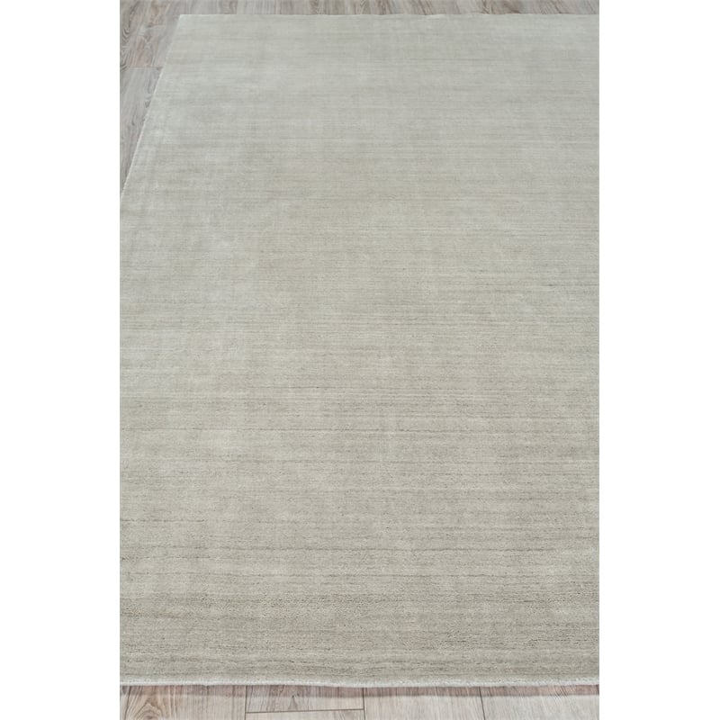 Sanctuary Handloomed Bamboo Silk/Wool Silver 8'x10' Area Rug