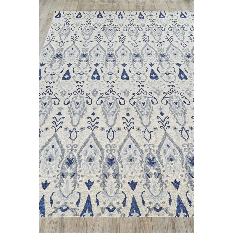 Sarasota Hand-Tufted New Zealand Wool Ivory/Gray 8'x10' Area Rug