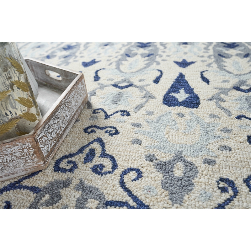 Sarasota Hand-Tufted New Zealand Wool Ivory/Gray 8'x10' Area Rug
