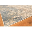 Roset Handloomed Bamboo Silk Beige/Blue/Silver 8'x10' Area Rug
