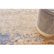 Roset Handloomed Bamboo Silk Beige/Blue/Silver 8'x10' Area Rug