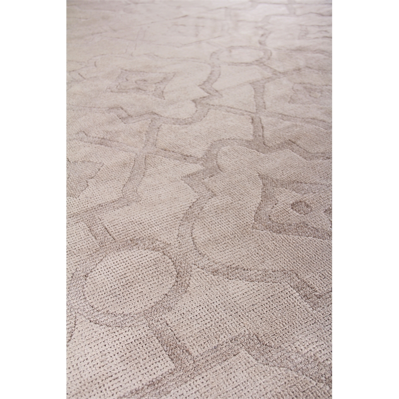 Samara Handloomed Bamboo Silk Beige 12'x15' Area Rug