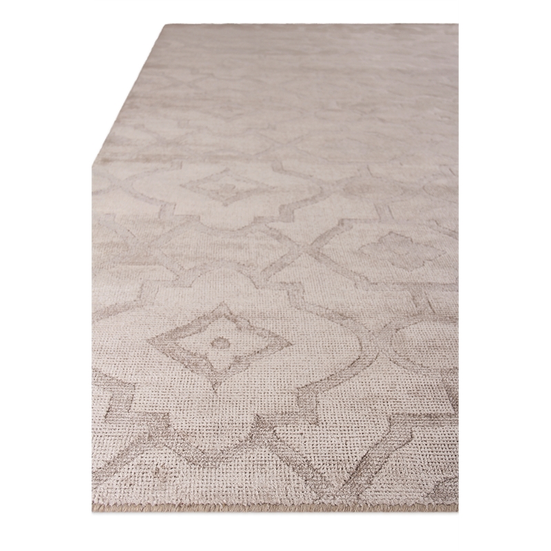 Samara Handloomed Bamboo Silk Beige 12'x15' Area Rug