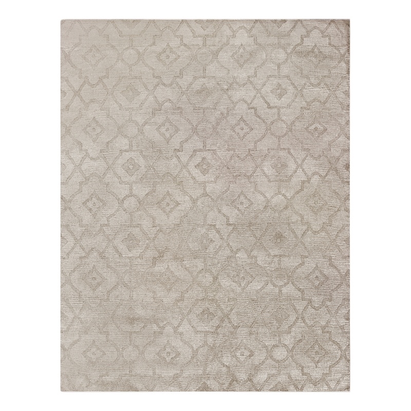 Samara Handloomed Bamboo Silk Beige 12'x15' Area Rug