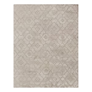 Samara Handloomed Bamboo Silk Beige 12'x15' Area Rug
