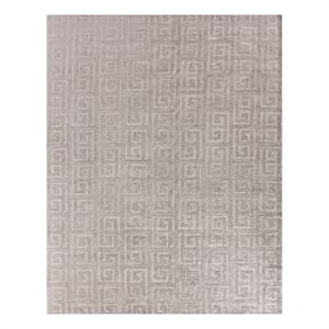Samara Handloomed Bamboo Silk Light Silver 3'6&quotx7'6&quot Area Rug