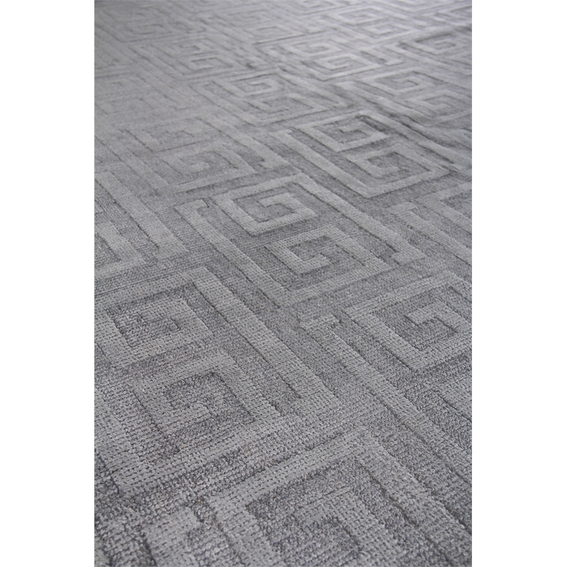 Samara Handloomed Bamboo Silk Aqua 10'x14' Area Rug