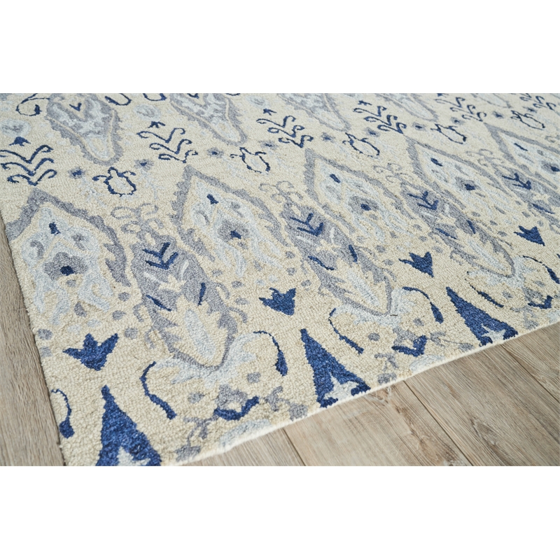 Sarasota Hand-Tufted New Zealand Wool Ivory 8'x10' Area Rug