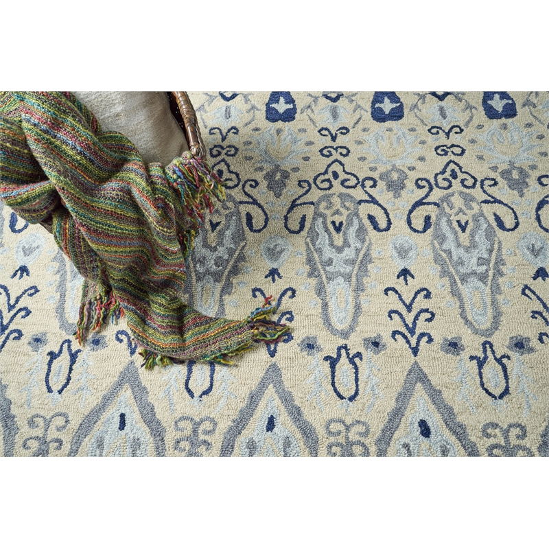 Sarasota Hand-Tufted New Zealand Wool Ivory 8'x10' Area Rug