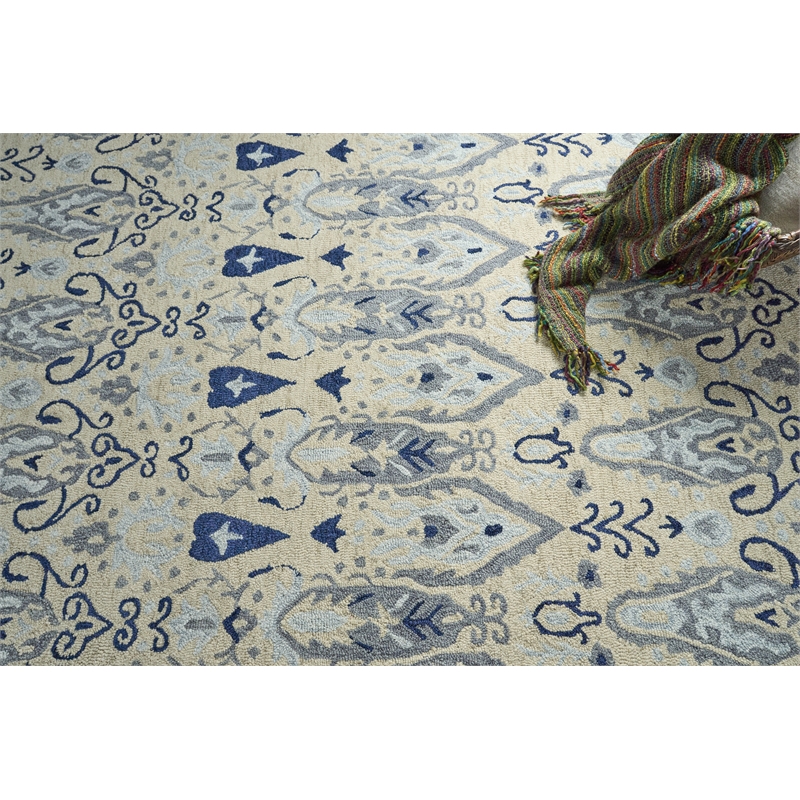 Sarasota Hand-Tufted New Zealand Wool Ivory 8'x10' Area Rug