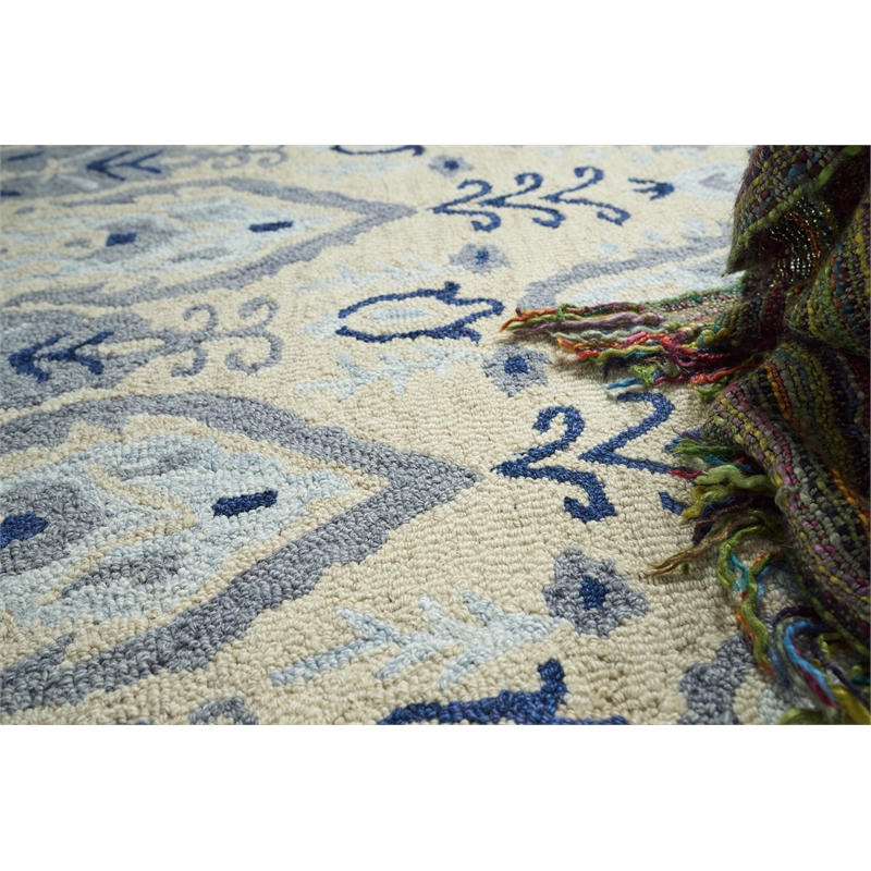 Sarasota Hand-Tufted New Zealand Wool Ivory 8'x10' Area Rug