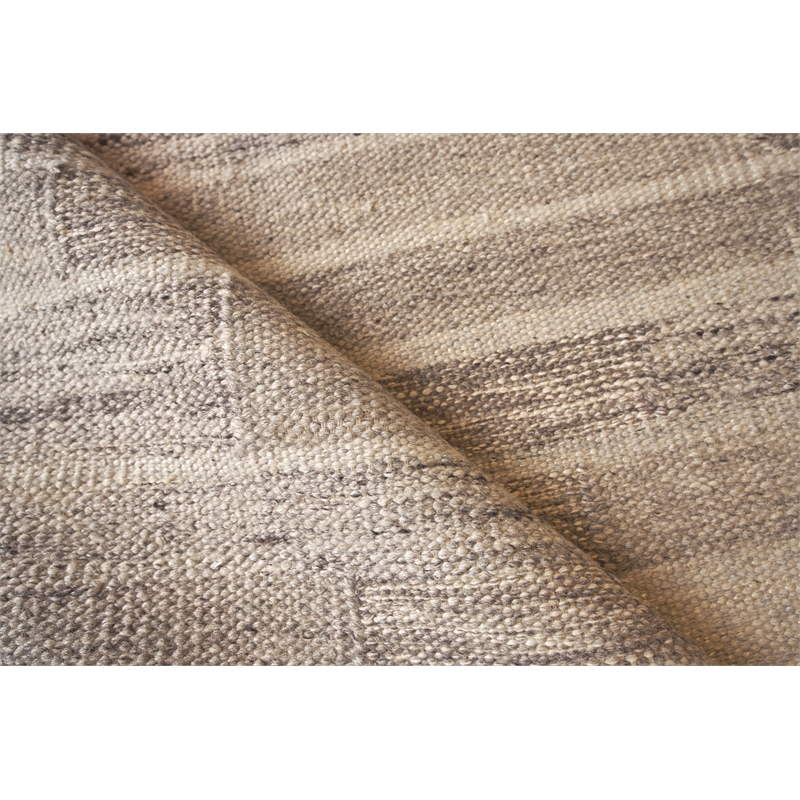 Scandinavian Handloomed New Zealand Wool Gray/Ivory 5'x8' Area Rug