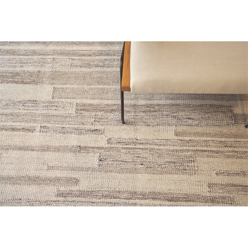 Scandinavian Handloomed New Zealand Wool Gray/Ivory 5'x8' Area Rug