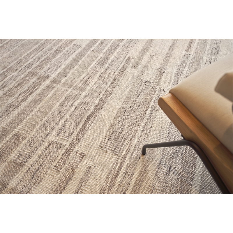 Scandinavian Handloomed New Zealand Wool Gray/Ivory 5'x8' Area Rug