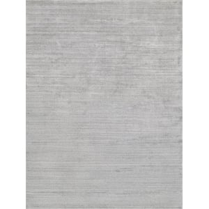 Sanctuary Handloomed Bamboo Silk/Wool Light Silver 14'x18' Area Rug