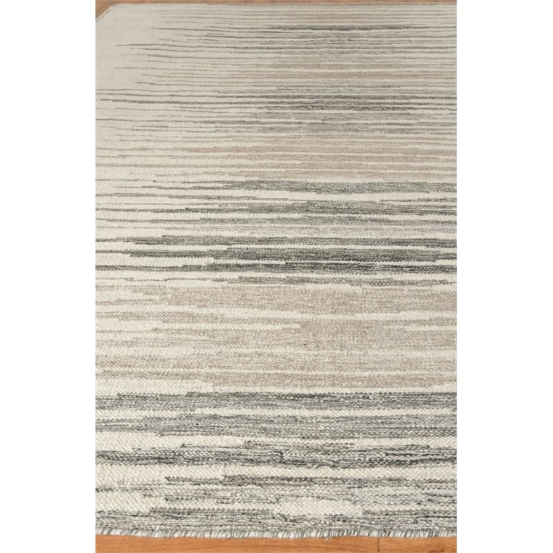 Scandinavian Handloomed New Zealand Wool Ivory/Blue/Gray 5'x8' Area Rug