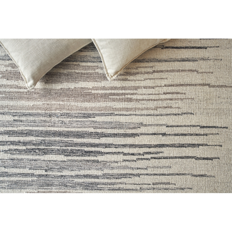 Scandinavian Handloomed New Zealand Wool Ivory/Blue/Gray 9'x12' Area Rug