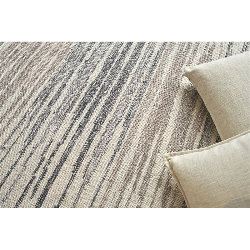 Scandinavian Handloomed New Zealand Wool Ivory/Blue/Gray 9'x12' Area Rug