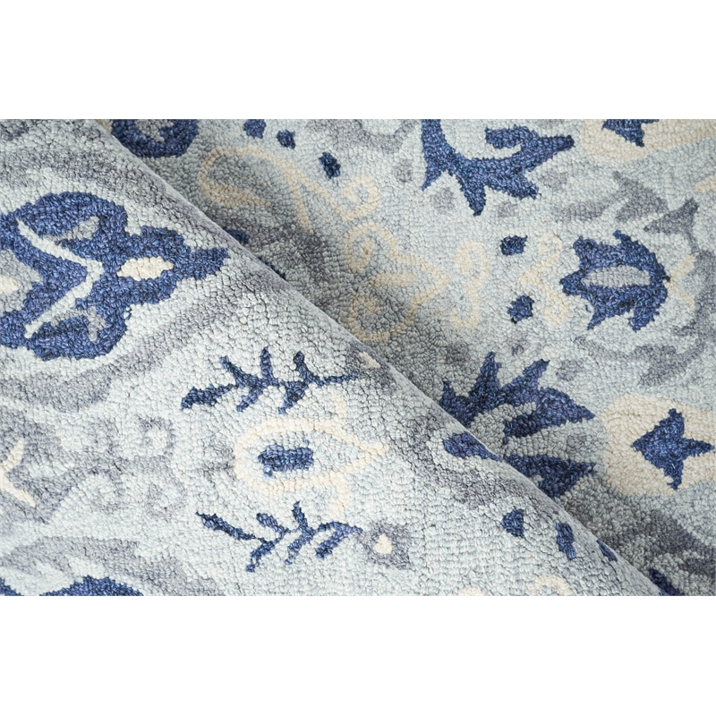 Sarasota Hand-Tufted New Zealand Wool Light Blue/Gray 14'x18' Area Rug