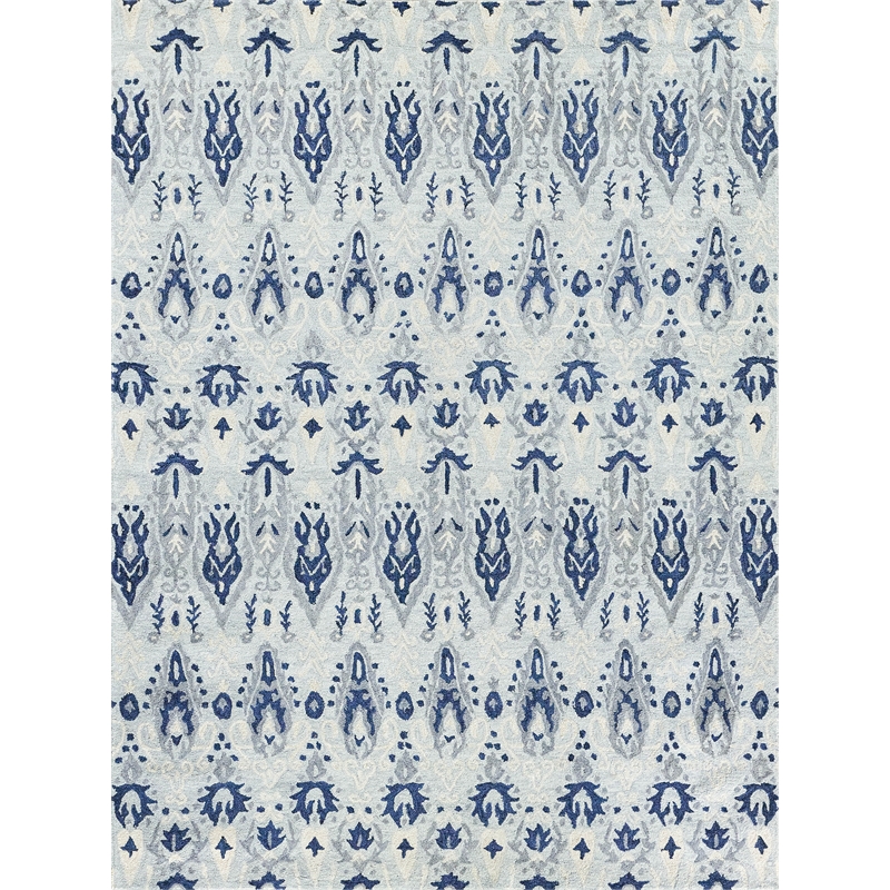 Sarasota Hand-Tufted New Zealand Wool Light Blue/Gray 9'x12' Area Rug