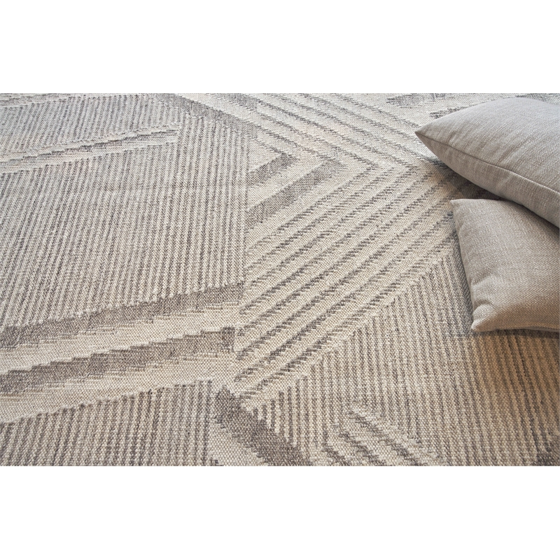 Scandinavian Handloomed New Zealand Wool Gray/Ivory 5'x8' Area Rug