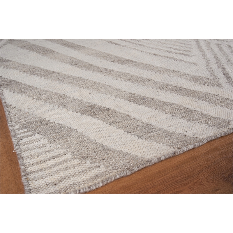 Scandinavian Handloomed New Zealand Wool Gray/Ivory 8'x10' Area Rug