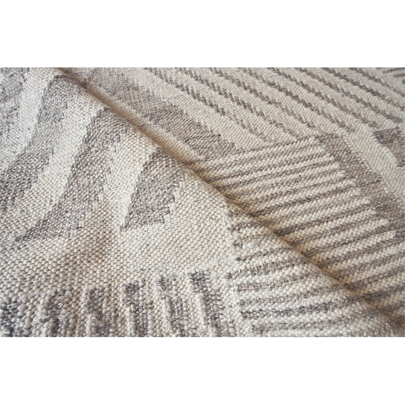 Scandinavian Handloomed New Zealand Wool Gray/Ivory 8'x10' Area Rug