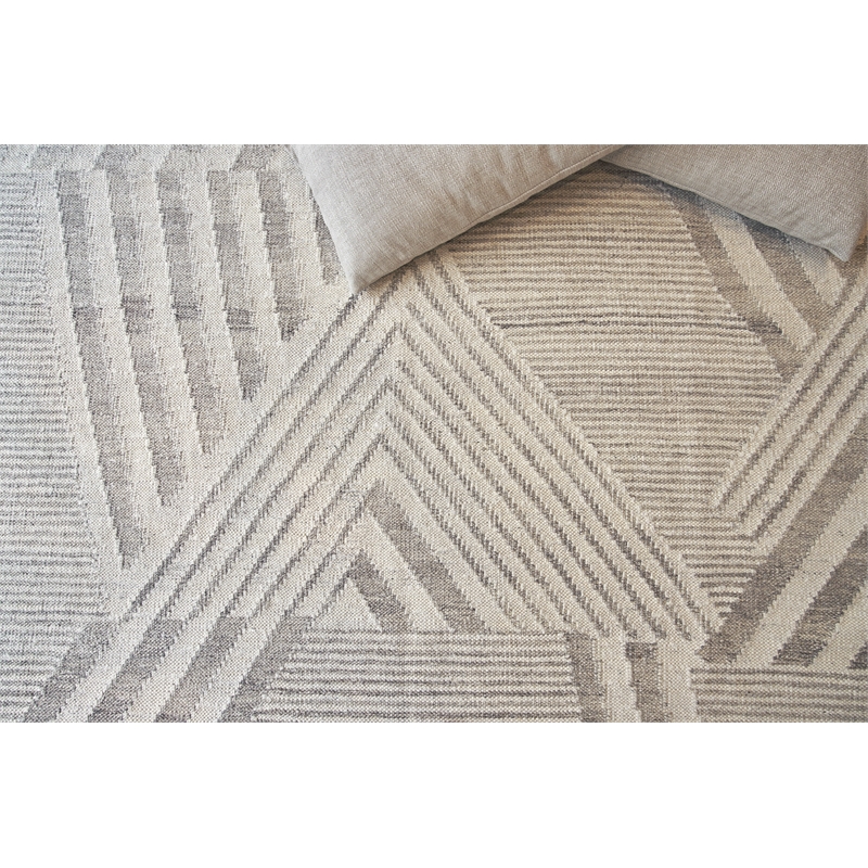Scandinavian Handloomed New Zealand Wool Gray/Ivory 9'x12' Area Rug