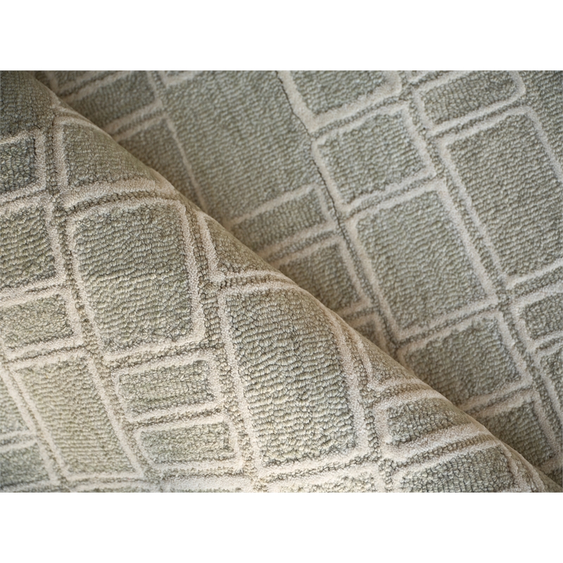 Soho Hand-Tufted New Zealand Wool Sage/Ivory 4'x6' Area Rug