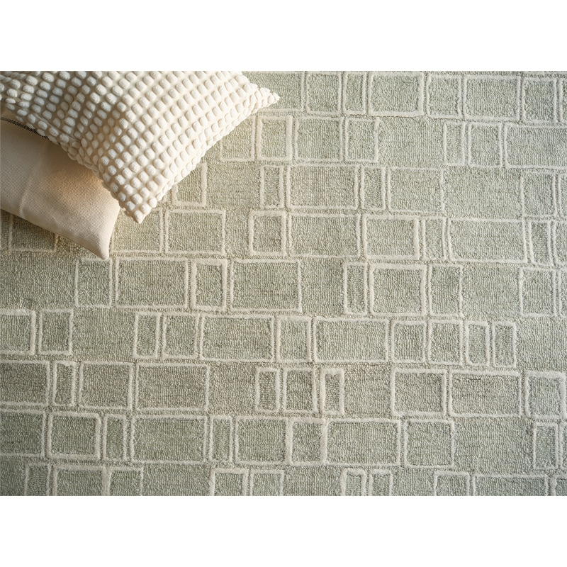 Soho Hand-Tufted New Zealand Wool Sage/Ivory 4'x6' Area Rug