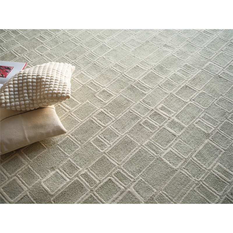 Soho Hand-Tufted New Zealand Wool Sage/Ivory 9'x12' Area Rug
