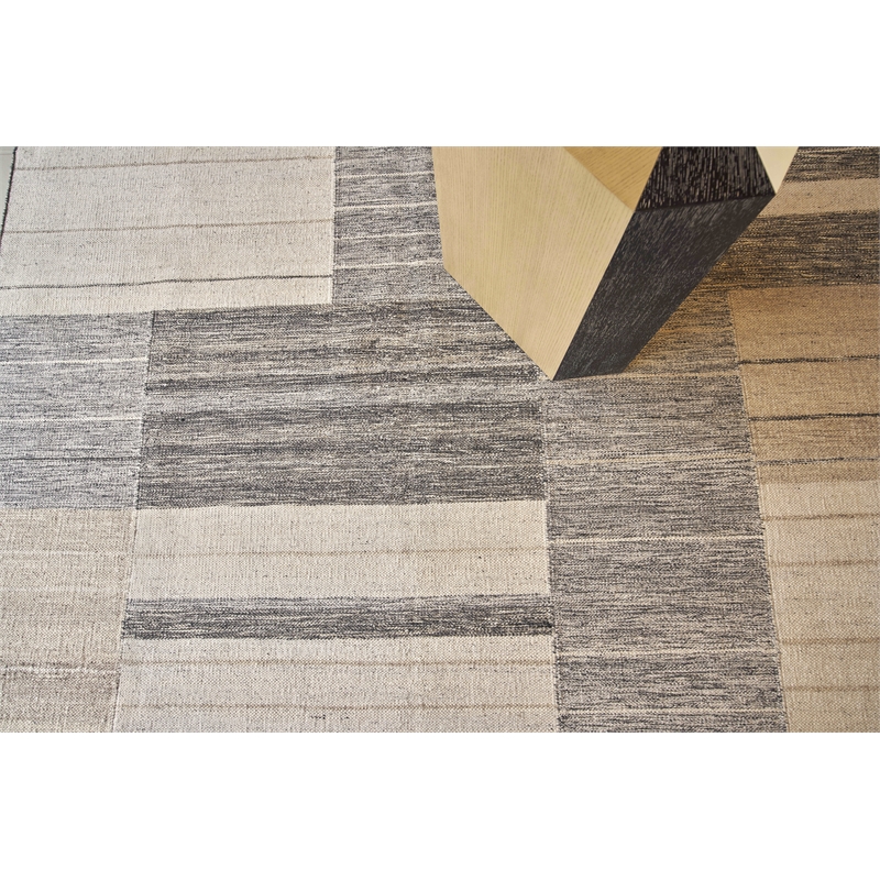 Scandinavian Handloomed New Zealand Wool Ivory/Blue/Gray 5'x8' Area Rug